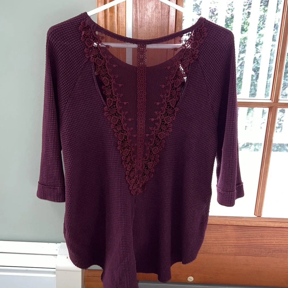 Free People waffle knit top, size XS